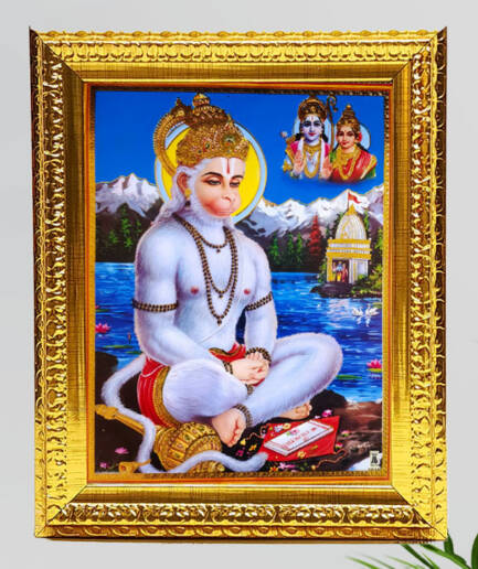 Gold Frame Hanuman/Anjaneya – 12″ x 14″