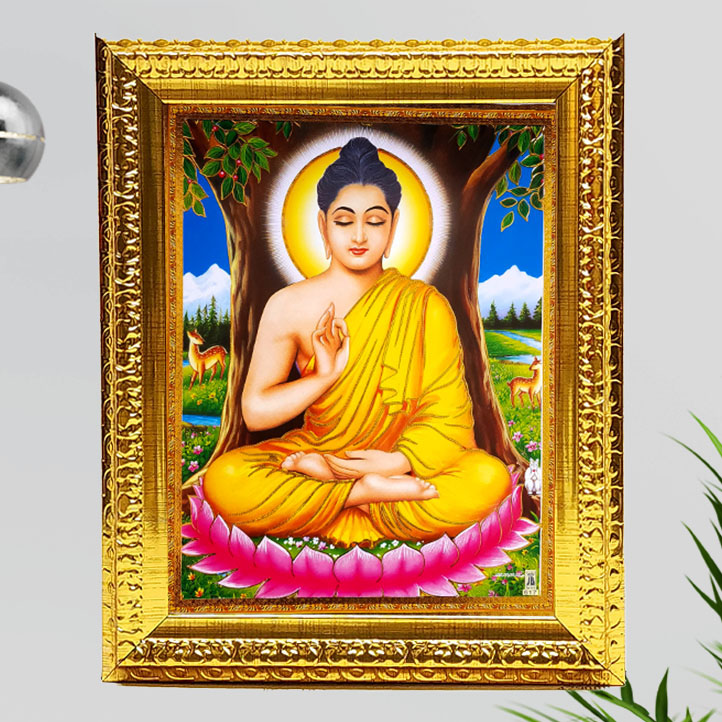 Gold Frame Buddha – 12″ x 14″