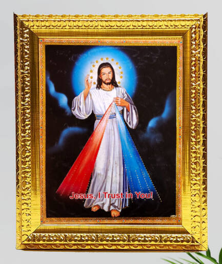 Gold Frame Jesus – 12″ x 14″
