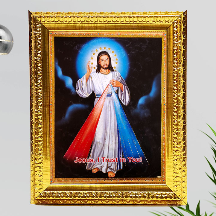 Gold Frame Jesus – 12″ x 14″