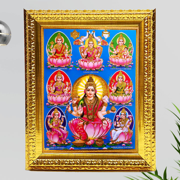 Gold Frame Lakshmi – 12″ x 14″
