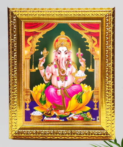 Gold Frame Ganesha/Vinayaga – 12″ x 14″